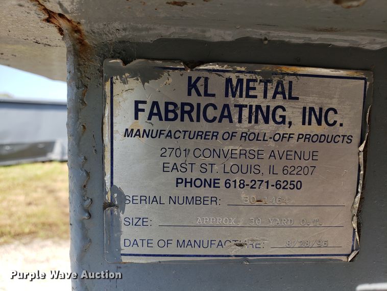 image for item DG7658 KL Metal Fabricating Inc. roll-off container