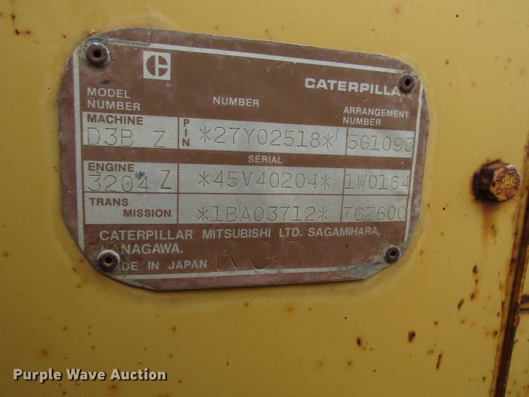 image for item DG8232 1984 Caterpillar D3B dozer