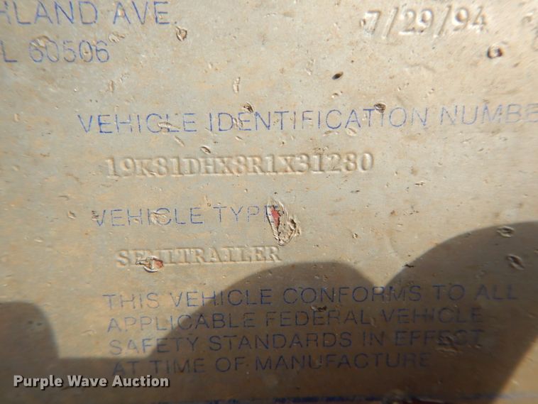 image for item DH2598 1994 Dyna Weld lowboy equipment trailer