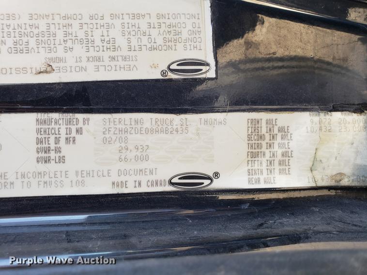 image for item DH2864 2008 Sterling L-Line vacuum truck