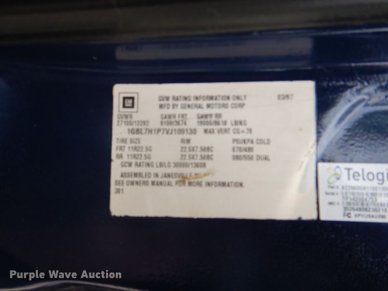 image for item DH5288 1997 Chevrolet C7500 dump truck