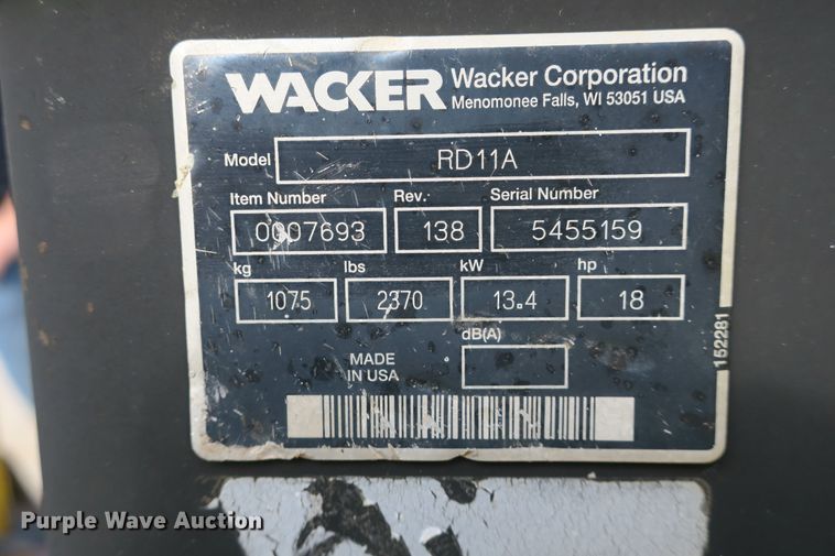 image for item EA9395 Wacker RD11A double drum vibratory roller