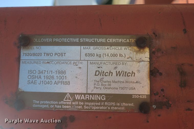 image for item EA9401 Ditch Witch 8020JD cable plow