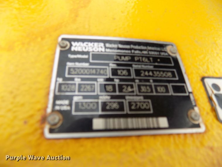 image for item FK9806 2018 Wacker Neuson PT6LT pump