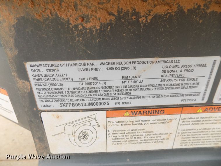 image for item FK9806 2018 Wacker Neuson PT6LT pump