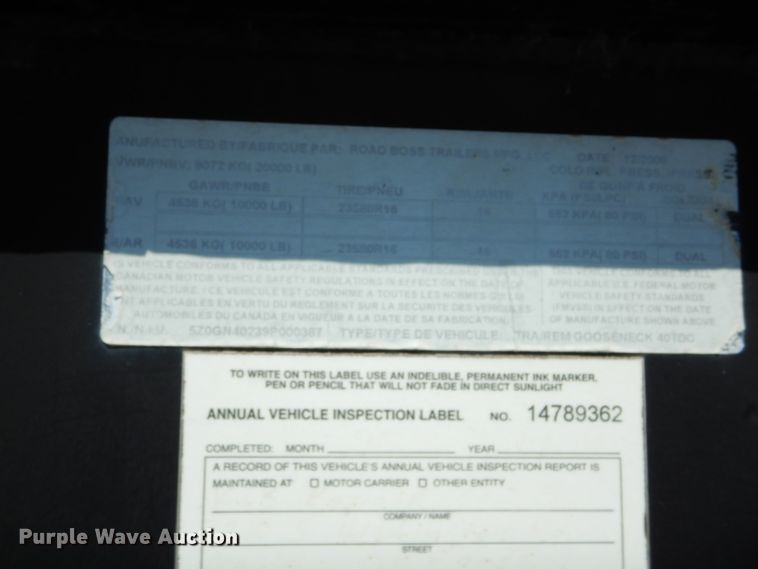 image for item FK9824 2009 Road Boss equipment trailer