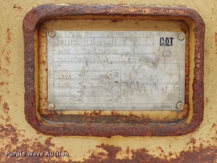 image for item GA9768 Caterpillar 345C excavator bucket