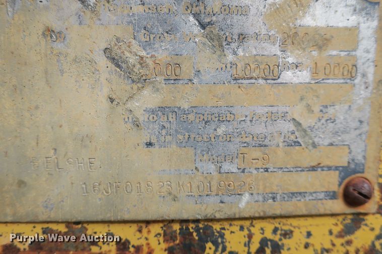 image for item DB10183 1989 Belshe T9 equipment trailer