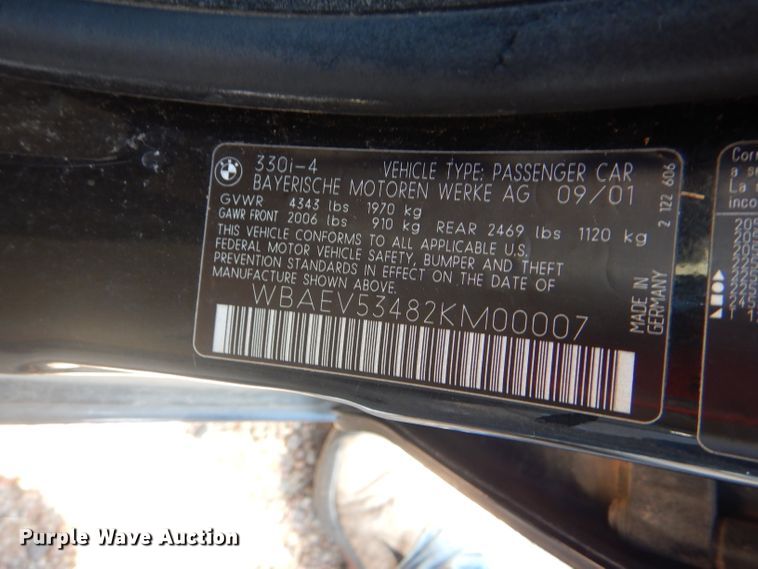 image for item DD4462 2002 BMW 330i