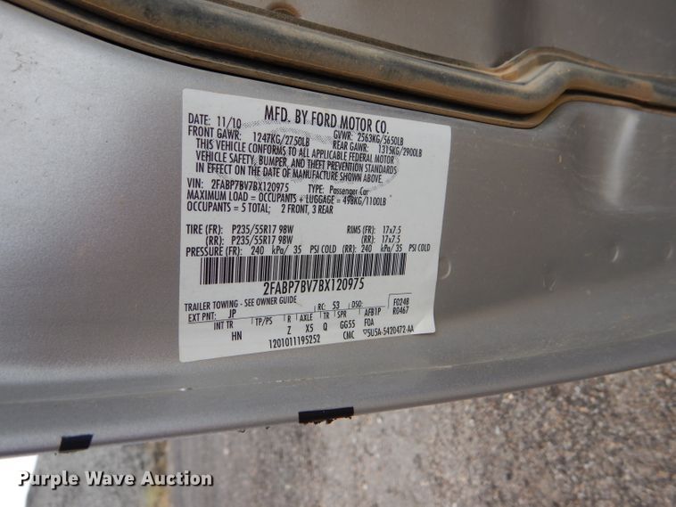 image for item DD4519 2011 Ford Crown Victoria Police Interceptor