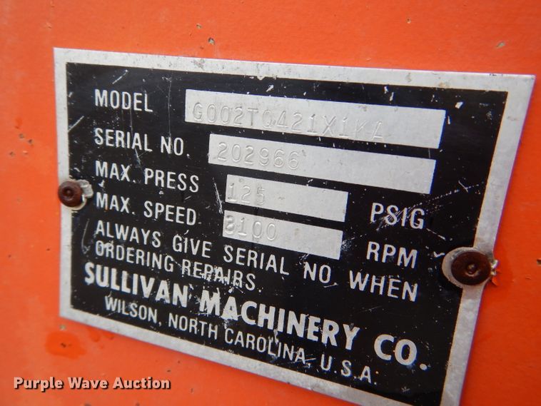 image for item DI2562 Sullivan Quiet Power G1250 G002T0421X1KA air compressor