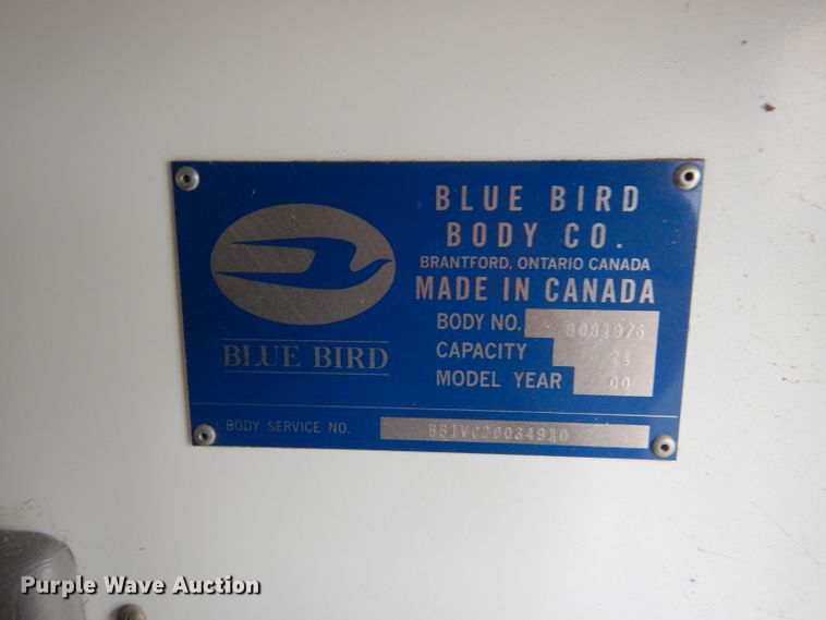 image for item FJ9794 2000 Chevrolet Express 3500 Blue Bird school bus