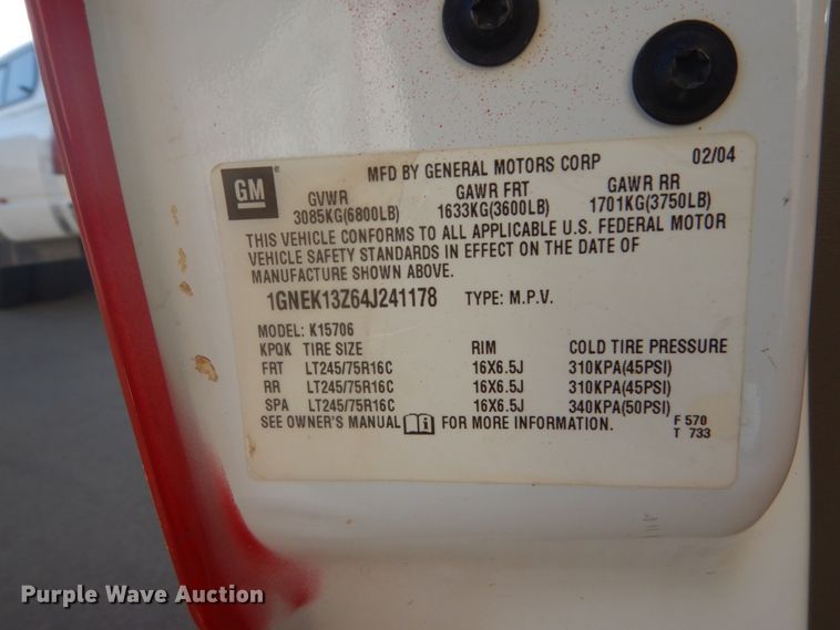 image for item FM9748 2004 Chevrolet Tahoe SUV