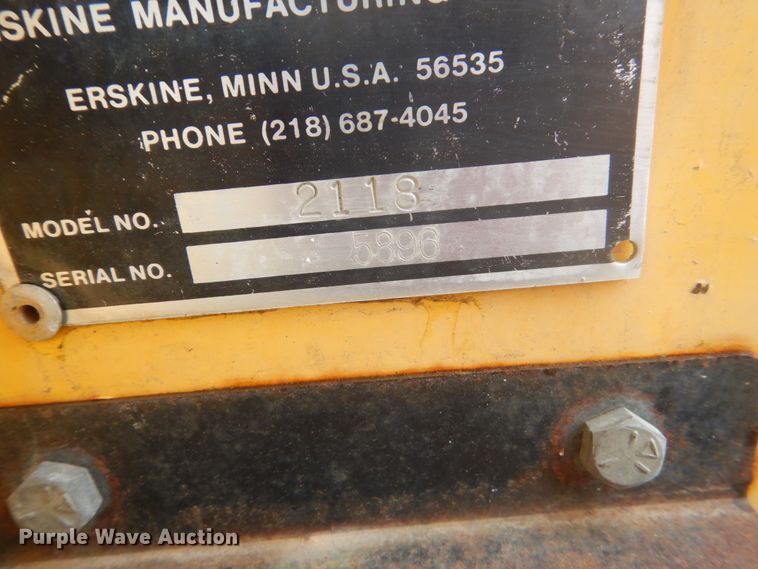 image for item FU9585 Erskine 2118 skid steer snow blower