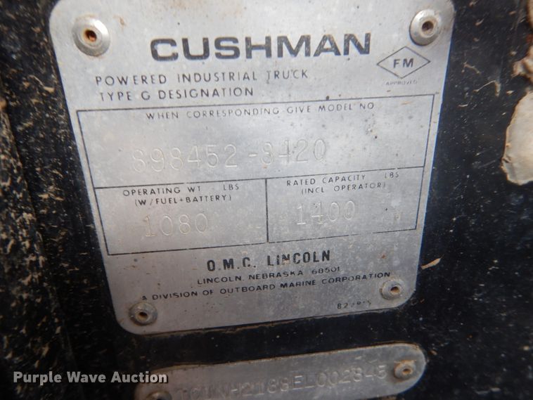 image for item FU9595 1984 Cushman 898452-8420 utility vehicle