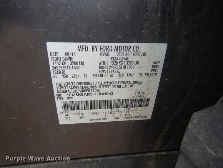 image for item FU9611 2015 Ford Explorer Police Interceptor SUV