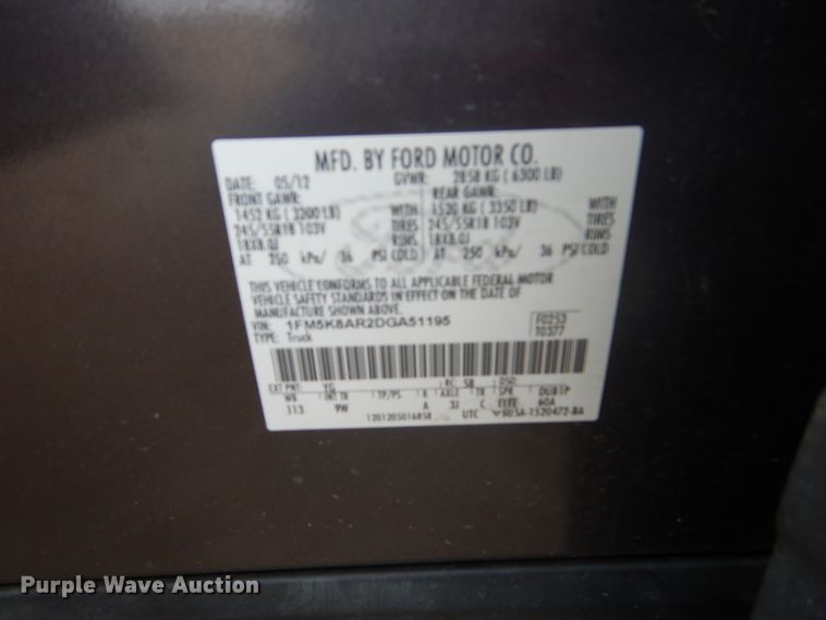 image for item FU9616 2013 Ford Explorer Police Interceptor SUV