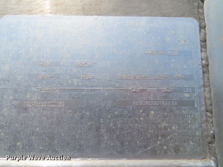 image for item DD6405 2005 Travalong livestock trailer