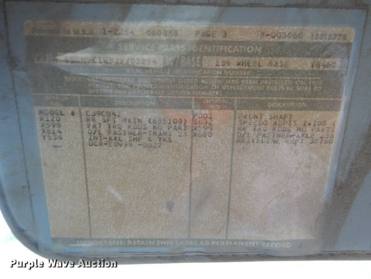 image for item DH2584 1988 GMC Brigadier grain truck