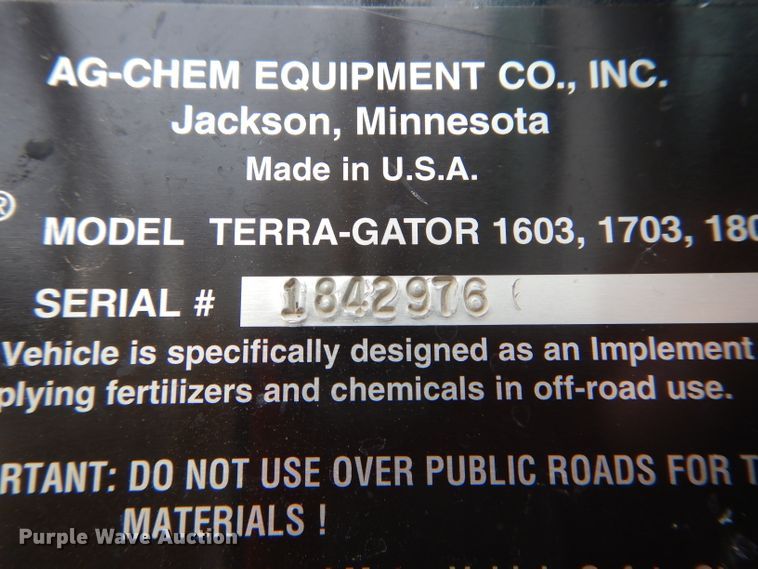 image for item DH6213 1996 Ag-Chem TerraGator 1803 sprayer