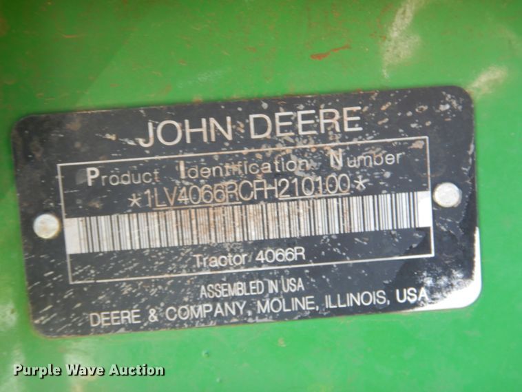 image for item DI2351 2018 John Deere 4066R MFWD tractor