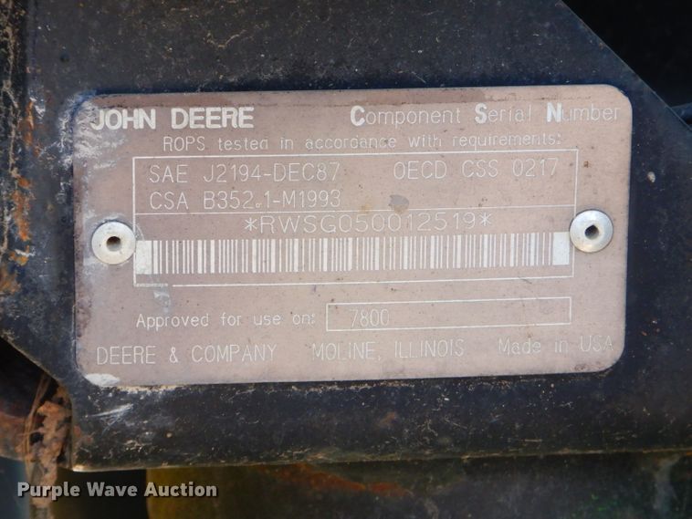 image for item FC9998 1994 John Deere 7800 tractor