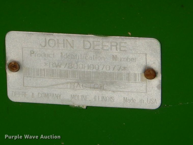 image for item FC9998 1994 John Deere 7800 tractor