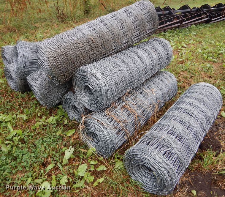 image for item GJ9851 (9) rolls of 48" woven wire fencing