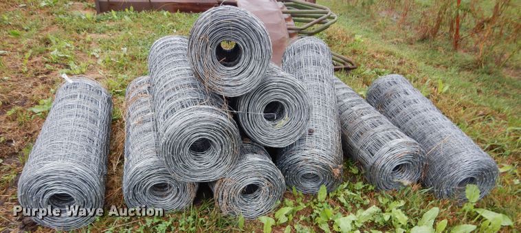 image for item GJ9851 (9) rolls of 48" woven wire fencing