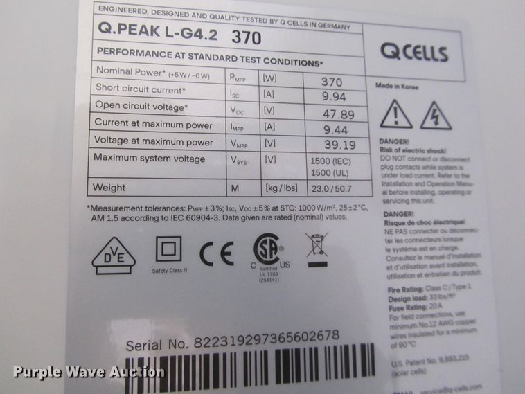 image for item H1049 (29) Hanwha Q-Cells solar panels
