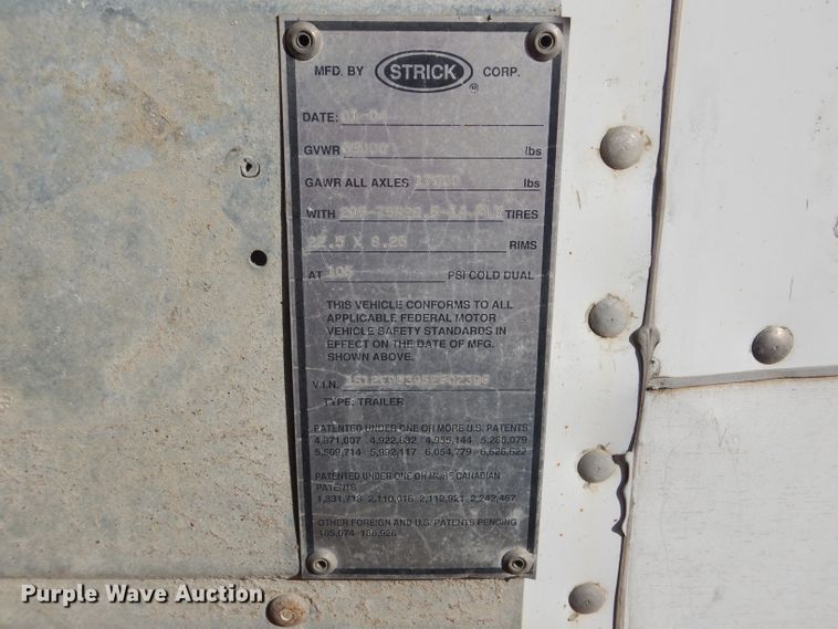 image for item DH6196 2005 Strick dry van trailer