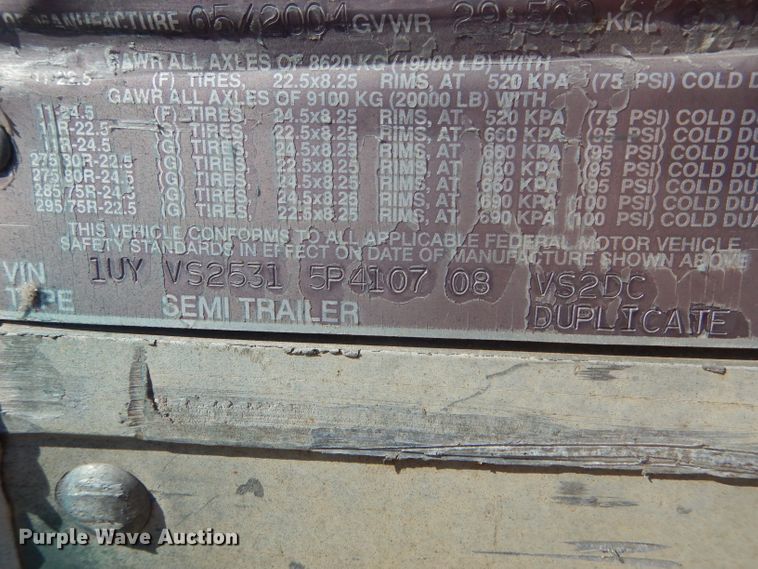 image for item DH6209 2005 Utility dry van trailer