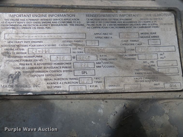 image for item DI0694 1996 Mack CH613 semi truck