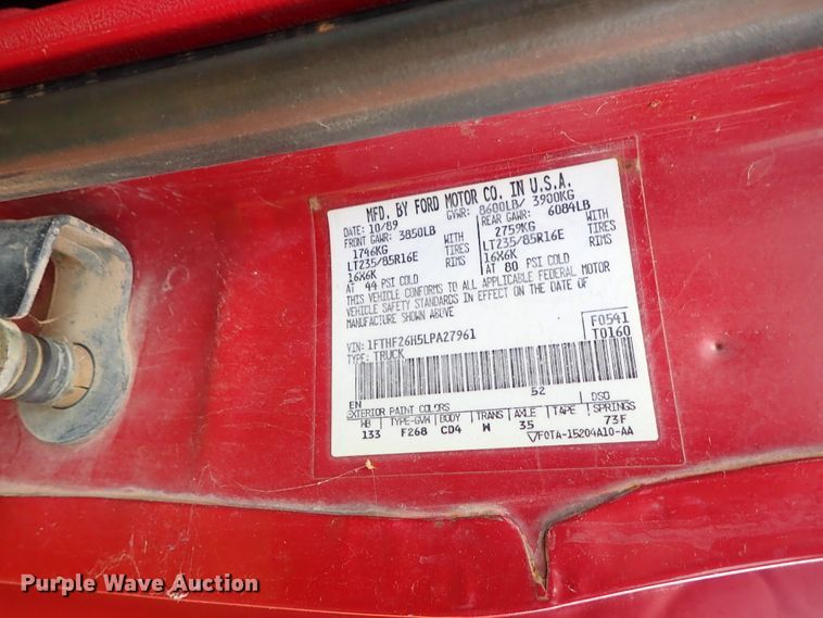 image for item DB7707 1990 Ford F250 flatbed pickup truck