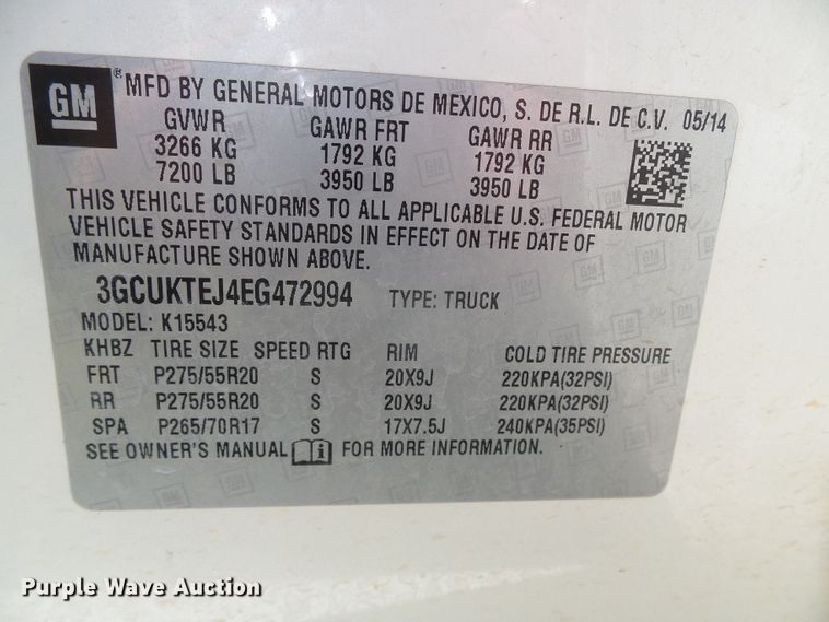 image for item DC5056 2014 Chevrolet Silverado 1500 High Country Crew Cab pickup truck