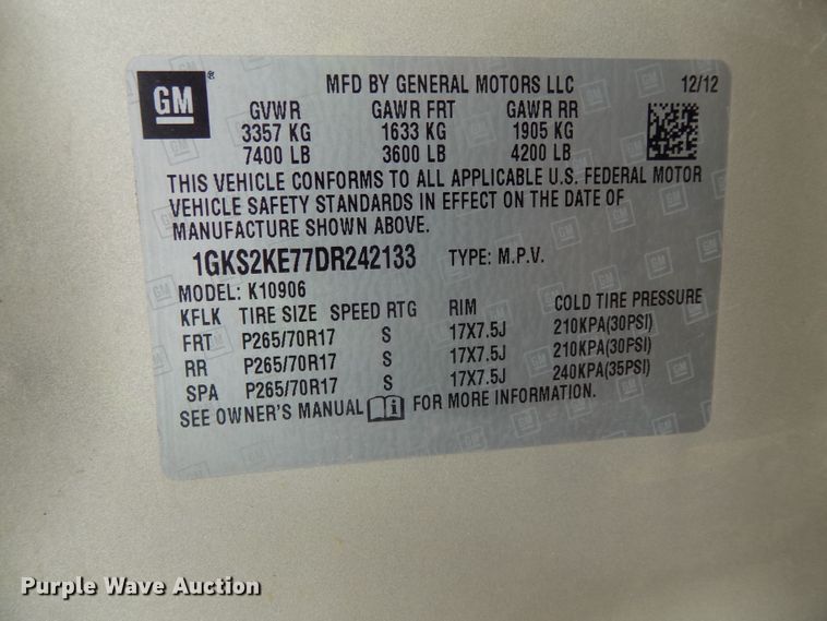 image for item DG2463 2013 GMC Yukon XL SLT SUV