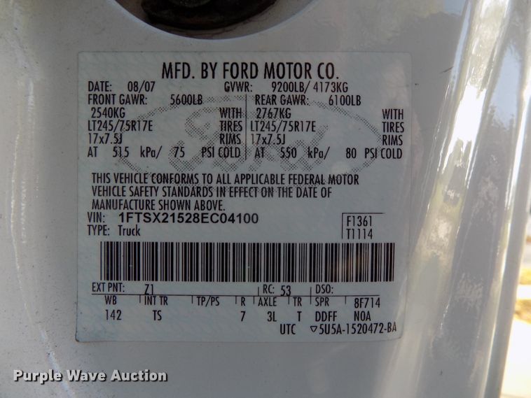 image for item DG2475 2008 Ford F250 Super Duty SuperCab pickup truck