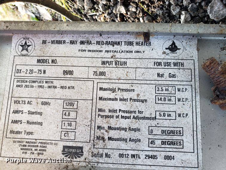 image for item DG8807 (3) Re-Verber-Ray radiant heaters
