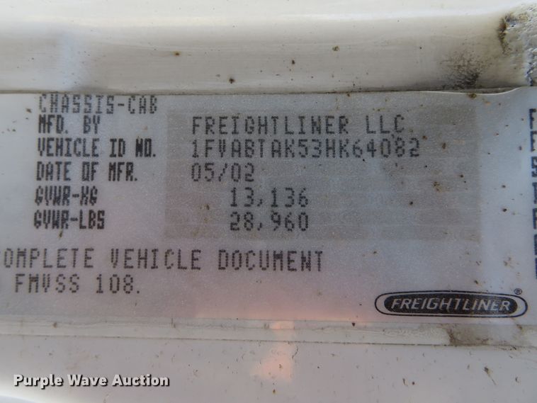 image for item DH1642 2003 Freightliner FL70 utility truck