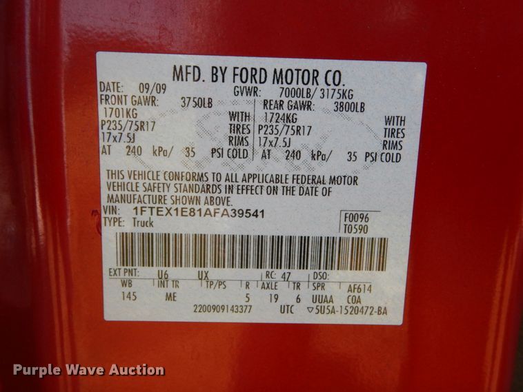 image for item DH2179 2010 Ford F150 XLT SuperCab pickup truck