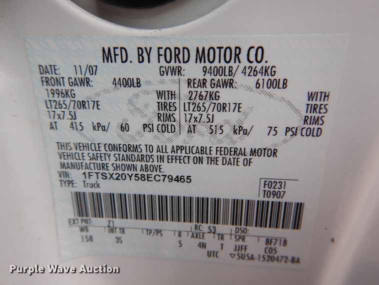 image for item DH2621 2008 Ford F250 Super Duty SuperCab pickup truck