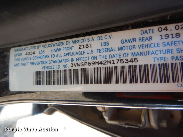 image for item DH6241 2002 Volkswagen Jetta