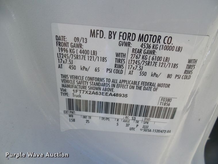 image for item DI0708 2014 Ford F250 Super Duty SuperCab pickup truck