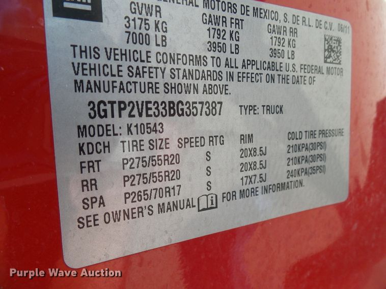 image for item DI0713 2011 GMC Sierra 1500 Crew Cab pickup truck