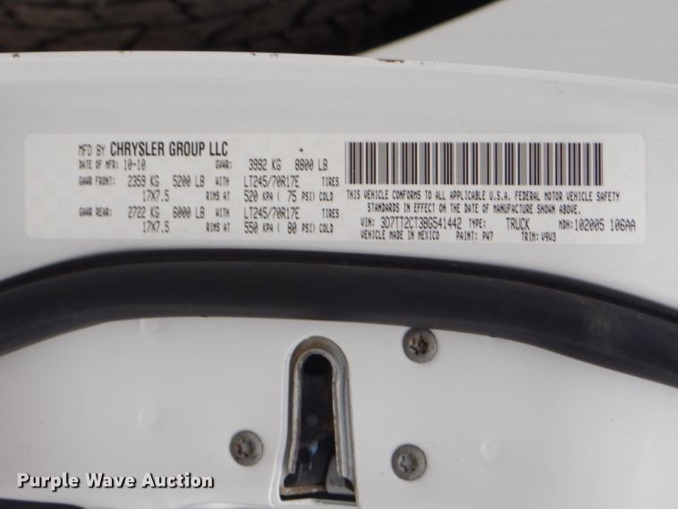 image for item EY9308 2011 Dodge Ram 2500 Crew Cab pickup truck