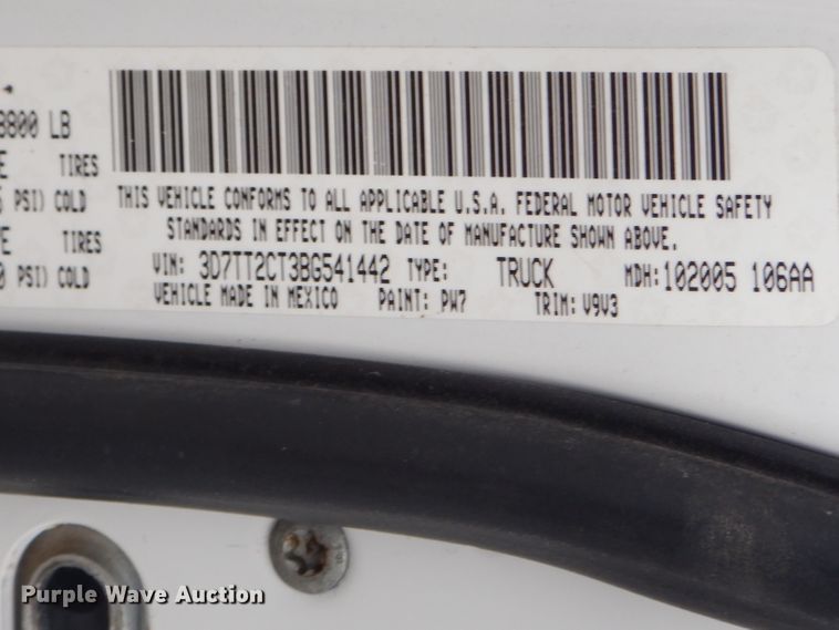 image for item EY9308 2011 Dodge Ram 2500 Crew Cab pickup truck