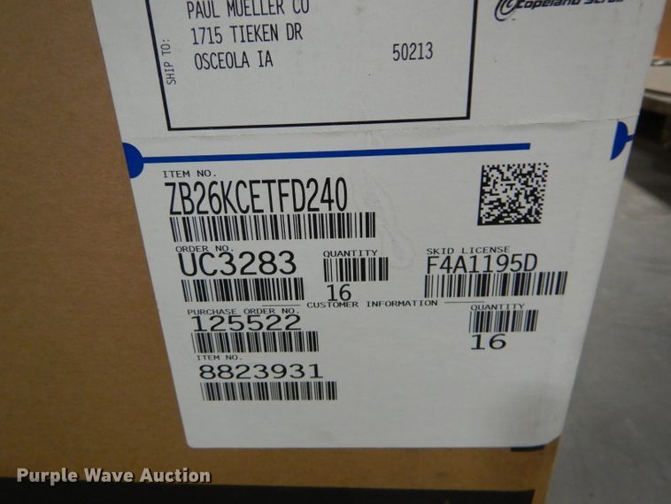 image for item FI9709 (36) Copeland ZB26KCE-TFD-240 compressors