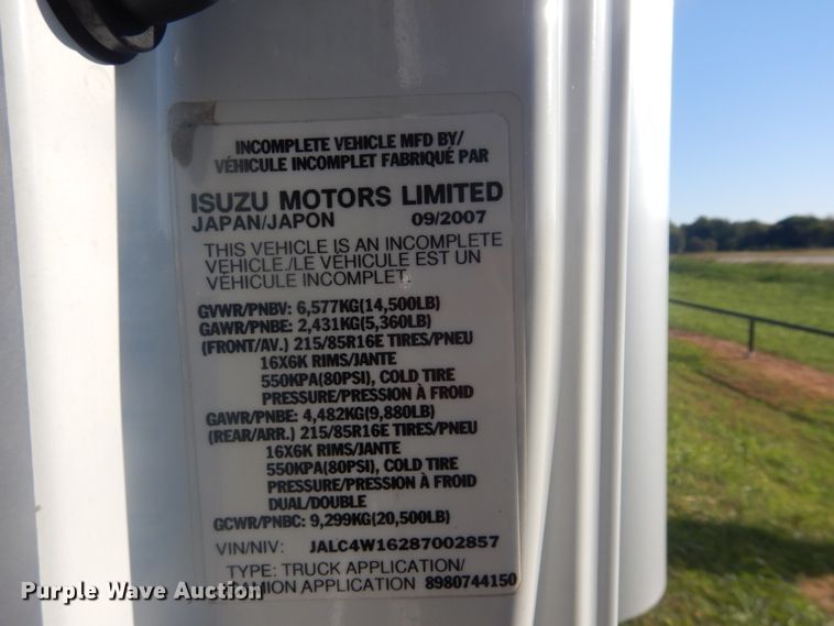 image for item GC9586 2008 Isuzu NPR box truck