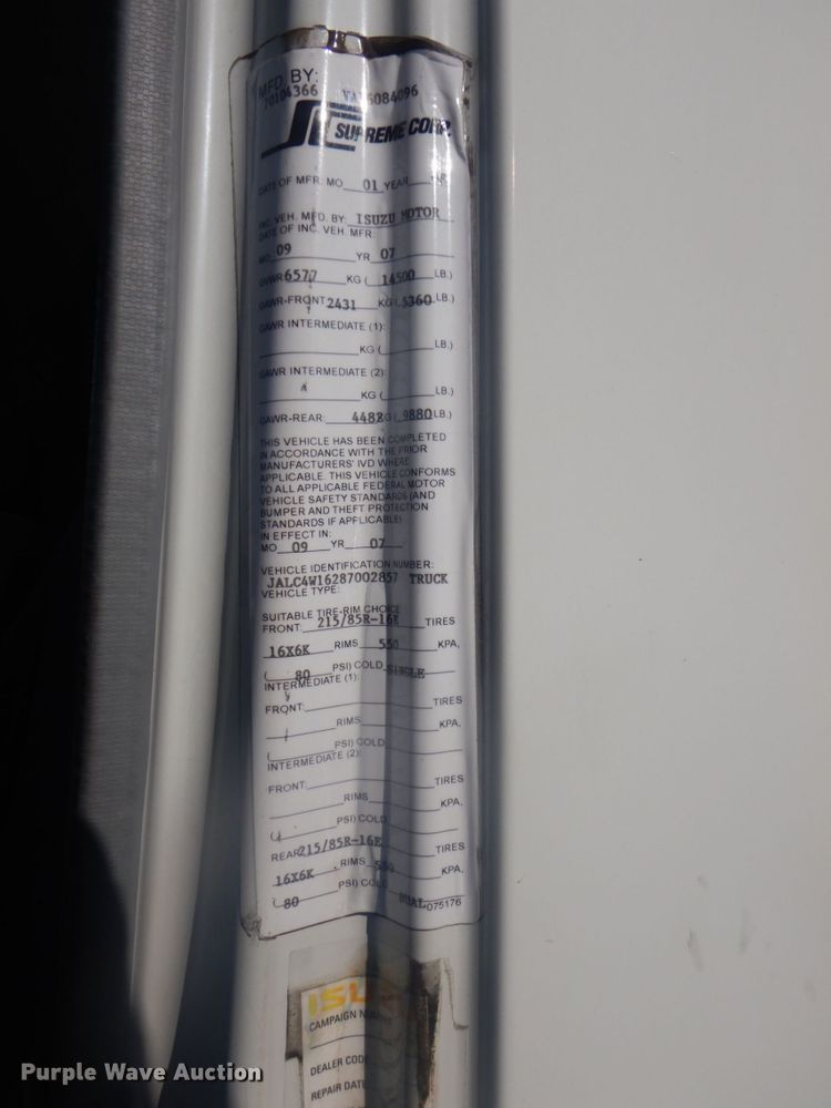 image for item GC9586 2008 Isuzu NPR box truck