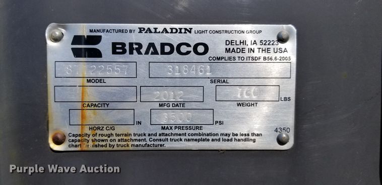 image for item H1063 Bradco 87722557 four-in-one combination skid steer bucket